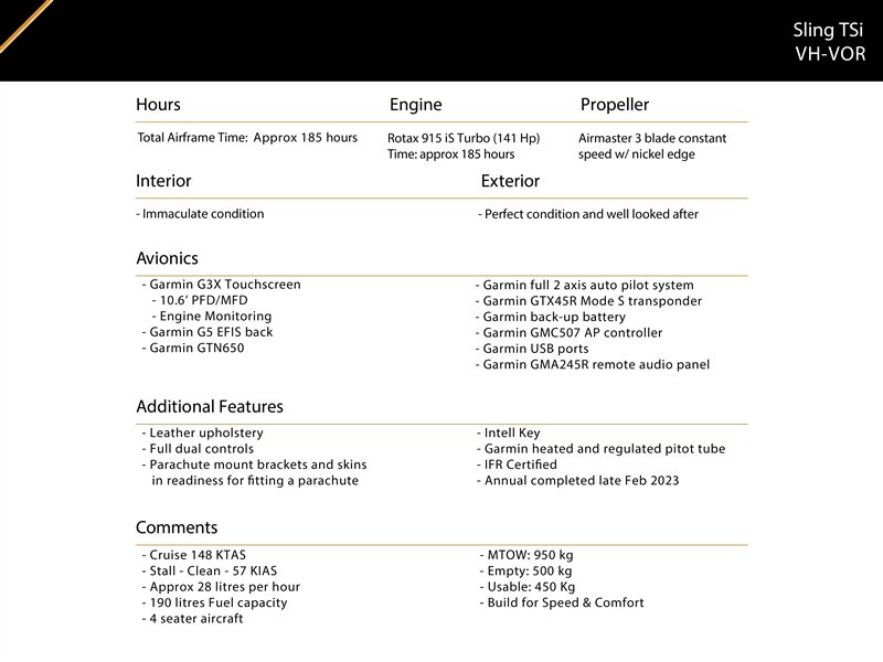 2021 Sling TSI Aircraft