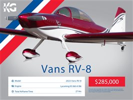 2023 Vans RV8 Aircraft